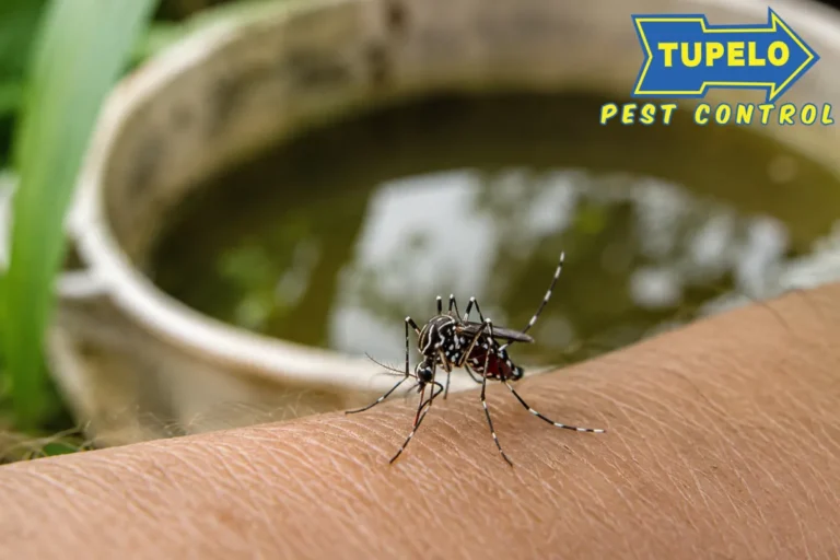 mosquito feeding on human arm